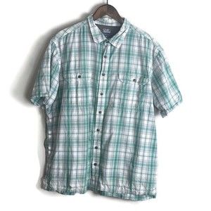 CROFT BARROW QUICK DRY Mens Green Plaid Fishing Short Sleeve Shirt Size XXL